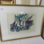 A Zlatko Prica (1916-2003) limited edition lithographic print 36/60 of abstract scene with figures,