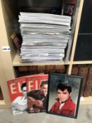 A quantity of Elvis memorabilia including magazines, Mirror issues 1-90 etc.