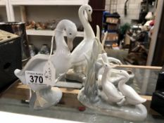 3 Nao swan & duck figurines