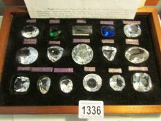 A rare cased collection of models of the 16 biggest and most interesting diamonds in the world.