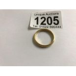 A 22ct gold wedding ring, approximately 3 grams, size P.