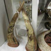 A pair of decorative horns.