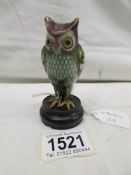 A unusual Cloissonne' figure of an owl.