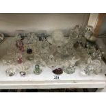 A collection of glass figures