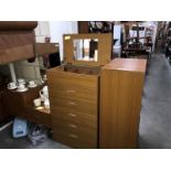 A 3 piece bedroom set comprising of dressing table,
