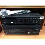 A Kenwood CD player & a Teac AM/FM stereo receiver