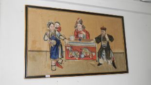 A signed Japanese painting, a/f.
