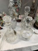 4 glass decanters