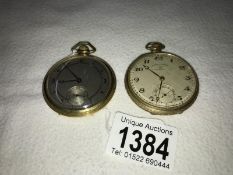 2 gold plated pocket watches.