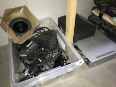 A quantity of electrical items including speakers