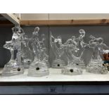 A collection of Royal crystal rock figurines