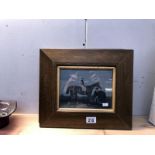 3 pine framed prints of race horses