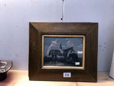 3 pine framed prints of race horses