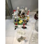 A vintage Beswick Dalmation cruet set & pixie ornaments etc.