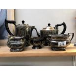 A 5 piece silver plated tea set