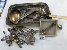 A quantity of silver plate including treen,
