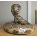 A superb quality pottery rattle snake.