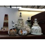 6 Jersey pottery table lamps and 1 table lamp base