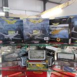 A good collection of 12 Corgi Aviation Archive models and 6 other aircraft models (2 shelves).