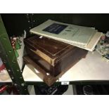 A Victorian writing box A/F & 1 other & a quantity of artists materials
