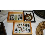 Taxidermy - 2 small cases of beetles and other items.