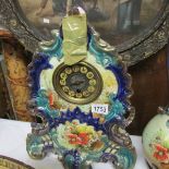 A ceramic mantel clock, a/f.