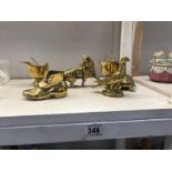 A rare heavy brass fox, tortoise, match box & pigeon etc.