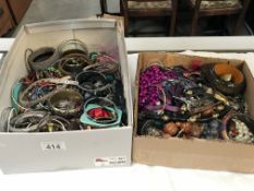 2 boxes of costume jewellery