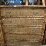 A 5 drawer bamboo chest.