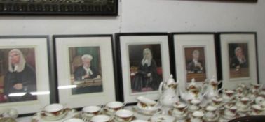 6 framed and glazed prints of judges by Ballon.
