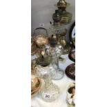 4 assorted oil lamps including peg lamp A/F