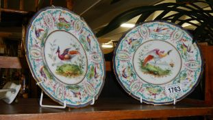 A pair of Royal Doulton cabinet plated decorated with birds.