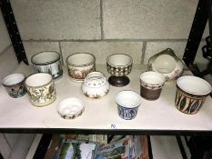 A collection of Jersey pottery vases