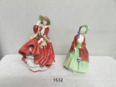2 Royal Doulton figurines - 'The Paisley Shawl' HN1914 and 'Top O' the Hill' HN1834.