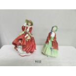 2 Royal Doulton figurines - 'The Paisley Shawl' HN1914 and 'Top O' the Hill' HN1834.