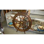 A fine ship's wheel purportedly from S.S.