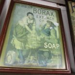 A framed and glazed Borax poster.
