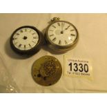 A silver chain driven pocket watch in working order,