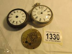 A silver chain driven pocket watch in working order,