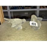2 etched bird ornaments by Biagini,