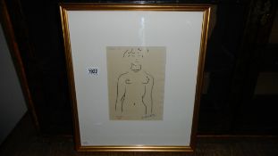 A framed and glazed Henri Matisse print entitled 'Idole', stamped and signed in coloured pencil.