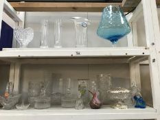 2 shelves of glassware