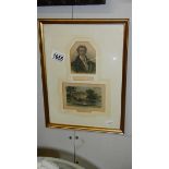 A framed and glazed hand coloured engraving 'The Duke of Wellington'.