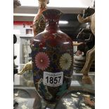 A good quality Cloissonne' vase, no damage.
