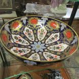 A large Hamilton Derby bone china imari pattern bowl.