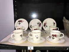 A Romanian pottery tea set decorated with roses