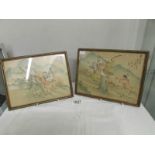 A pair of early Japanese paintings.