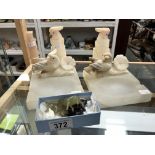 4 alabaster bird items & items of jade (goats have broken legs