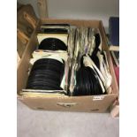 A box of 45rpm records