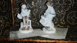 2 limited edition Coalport figurines by Elizabeth Woodhouse - The Boy and Visiting Day.